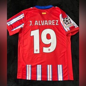 Julián Alvarez #19 Atletico Madrid UCL S-L Home Soccer Jersey